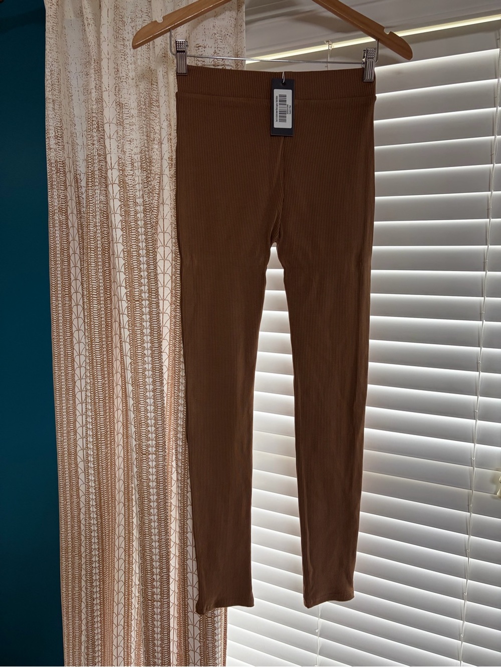 Women’s Ribbed Leggings - Brown
